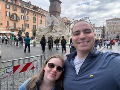 Mike Smith and his wife in Italy